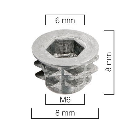 Metal Dübel Euro M6 / 8×8 Çinko