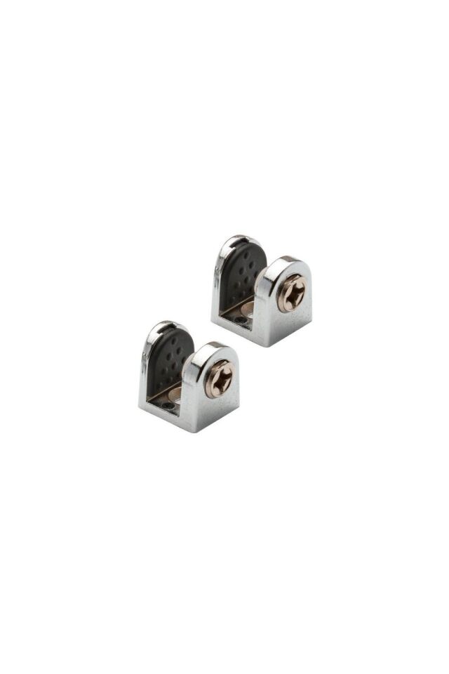 Tırnak Metal Cam Raf Tutucu Metal Vidalı Max. 8 Mm Krom