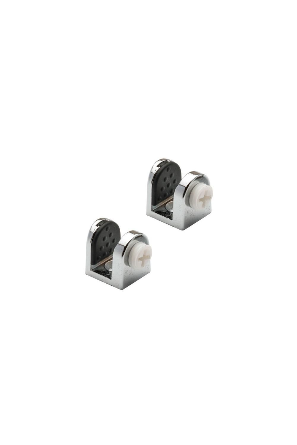 Tırnak Metal Cam Raf Tutucu Plastik Vidalı Max. 8 Mm Krom