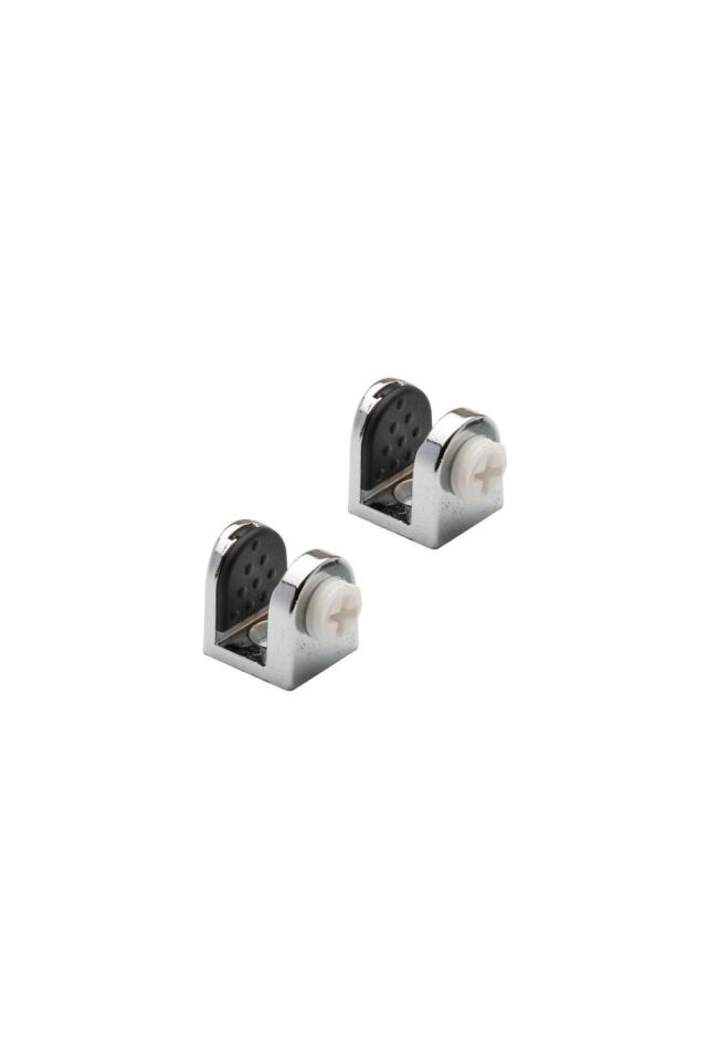 Tırnak Metal Cam Raf Tutucu Plastik Vidalı Max. 8 Mm Krom