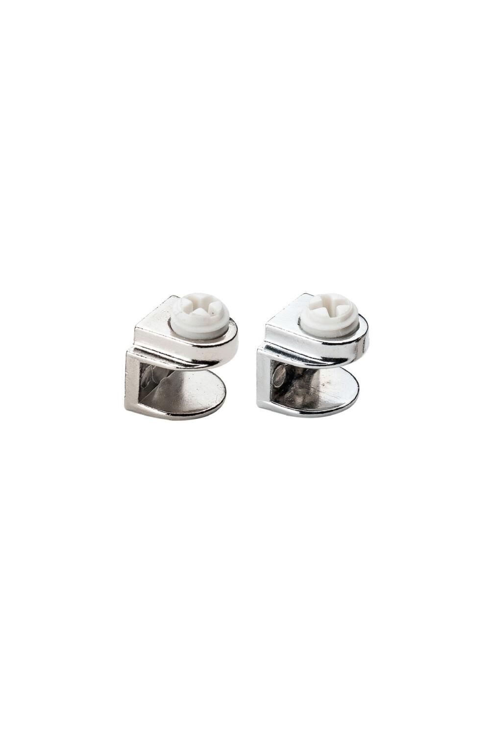 Metal Cam Raf Tutucu Düz Plastik Vidalı Max. 8 Mm Nikel