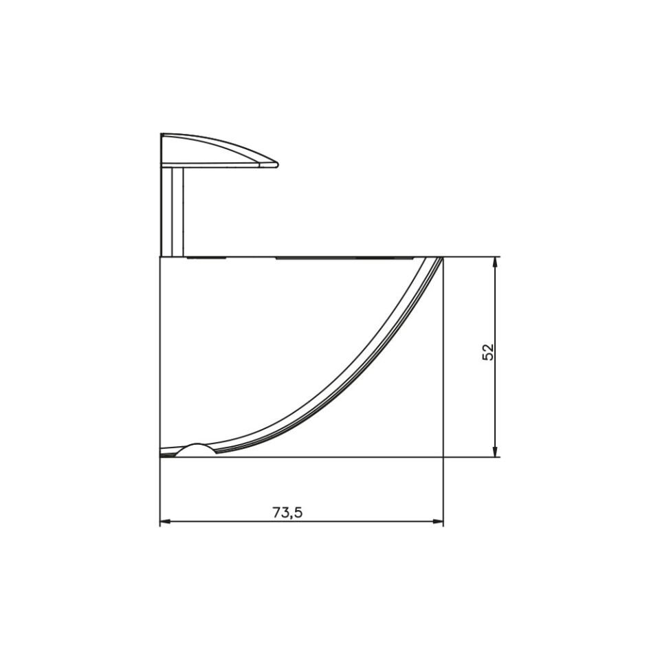 Ayarlanabilir Zamak Etejer  Krom Kaplama 73,5 Mm X 52 Mm