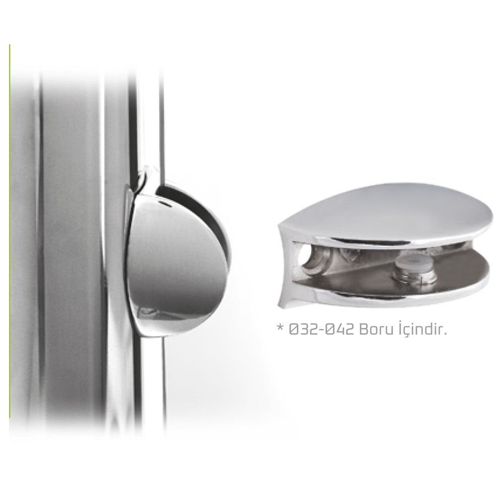 Dereceli Cam Panel Tutucu Ø32mm Ø42mm Boru İçin Krom