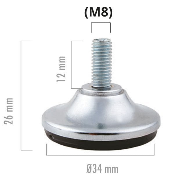 Düz Bingo M8 X Ø 35 X 13 Krom