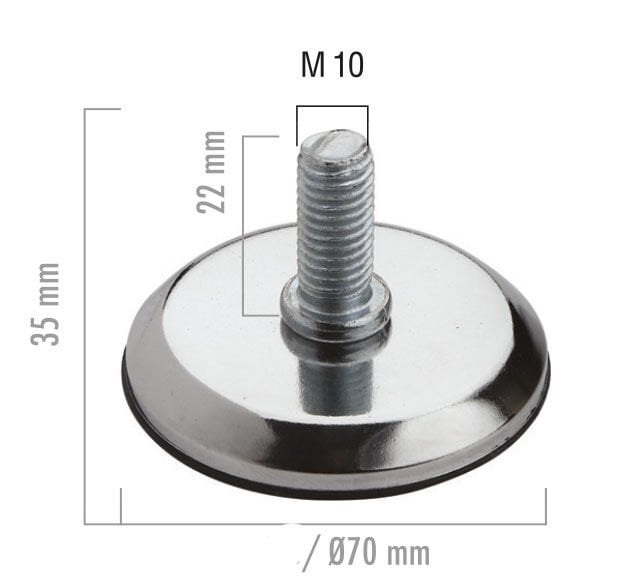 Metal Bingo M10 X 70 Krom