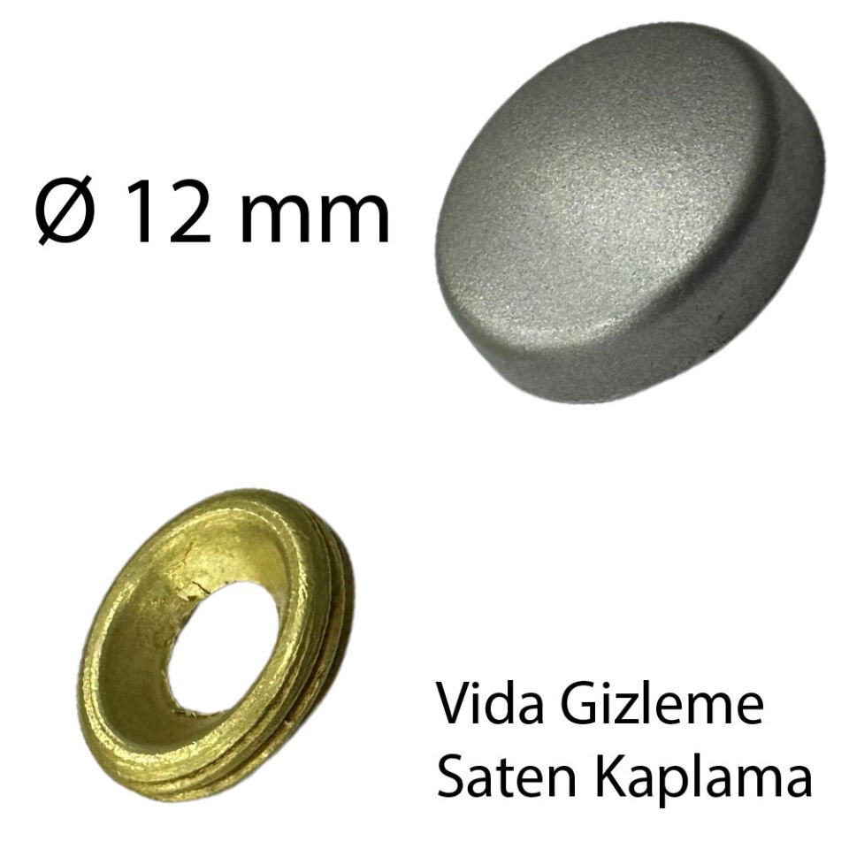 Vida Kapağı Ø 12 Mm Prinç Üzeri Saten Kaplama