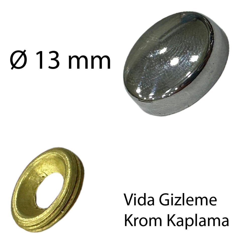 Vida Gizleme Kapağı Zamak Krom Kaplama Ø 13