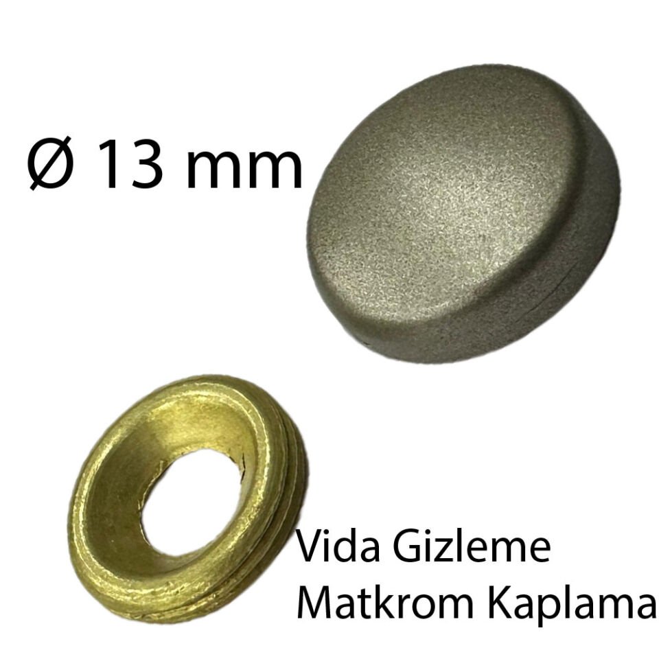 Vida Tapası Zamak Ø 13 Matkrom Kaplama