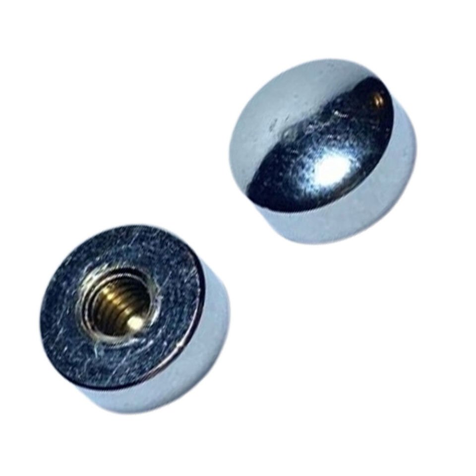 Vida Kapağı Prinç Üzeri Krom Ø 10 Mm Yükseklik 5 Mm M4 Diş