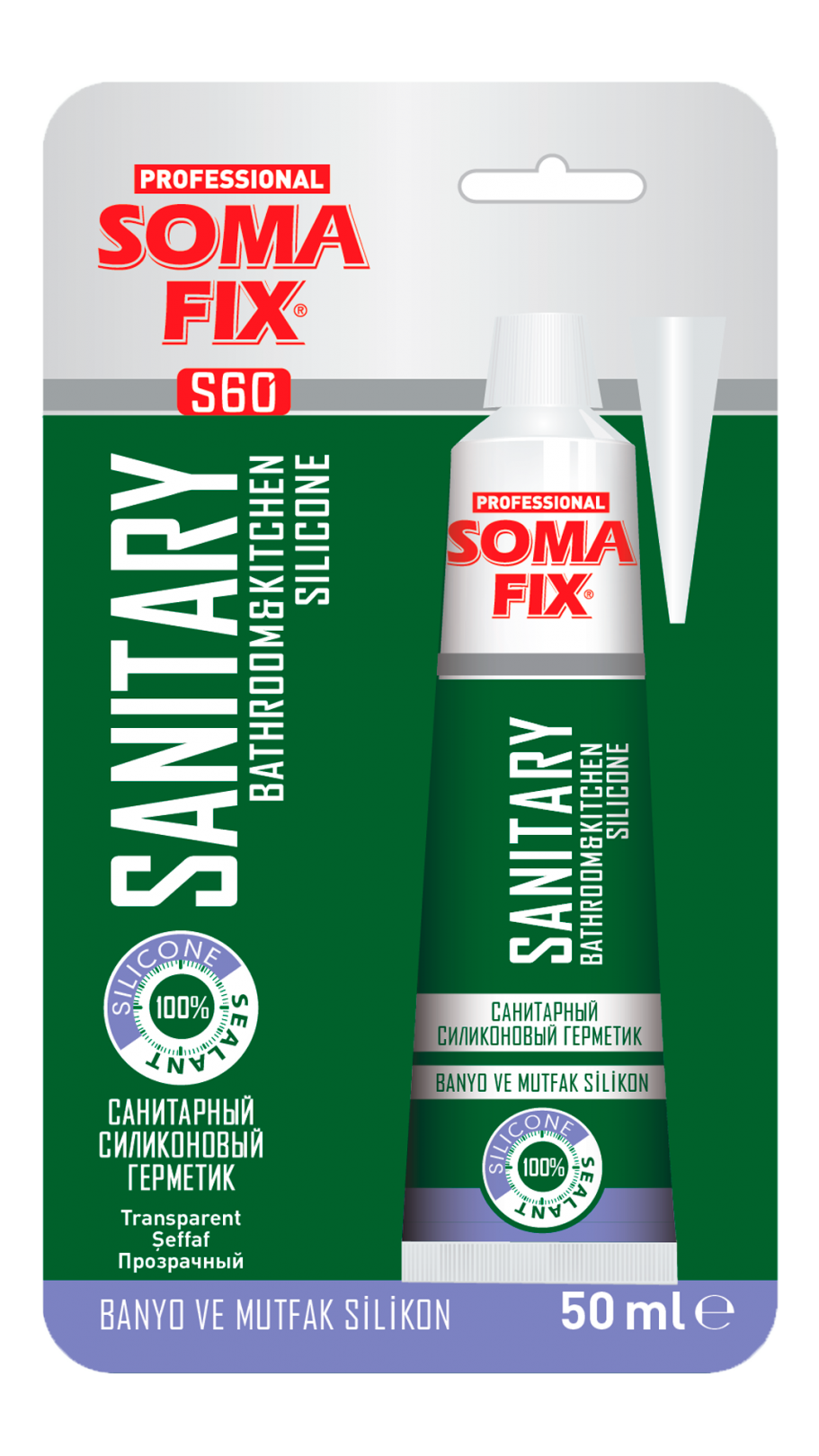 Somafix Banyo Ve Mutfak Tüp Silikon Şeffaf Renk S60 – 50 Ml
