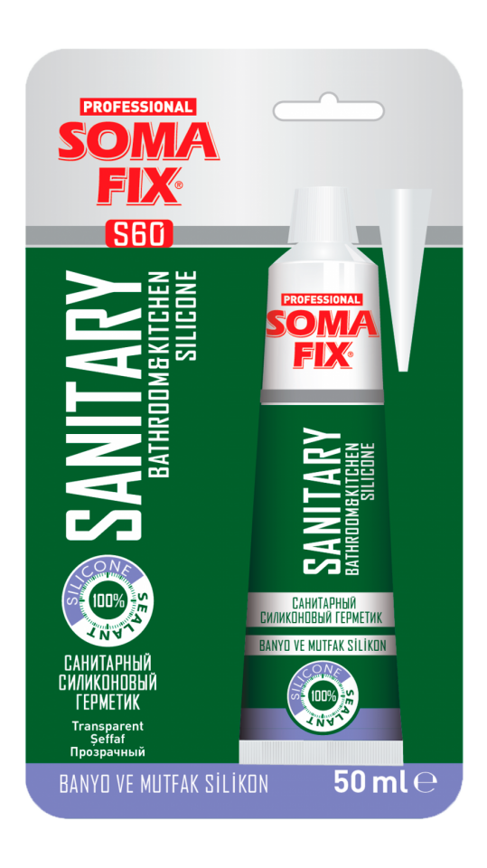 Somafix Banyo Ve Mutfak Tüp Silikon Şeffaf Renk S60 – 50 Ml