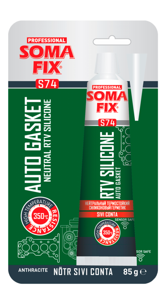 Somafix Rtv Tüp Silikon  Sıvı Conta S74 – 85 G (Antrasit Renk)