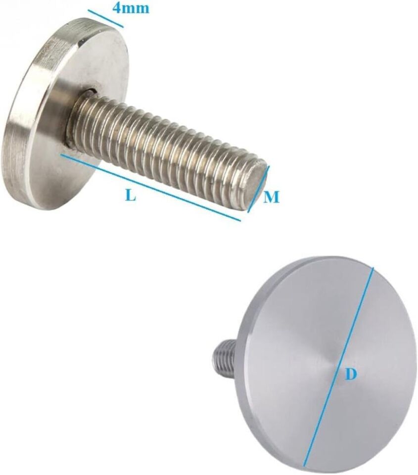 Paslanmaz Cam Sehpa Flanşı 65X4Mm M10