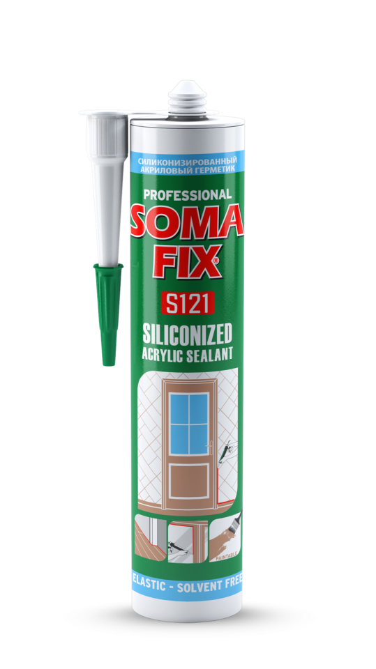 Somafi̇x Akri̇li̇k Si̇li̇koni̇ze Masti̇k – S121  Beyaz  500 G