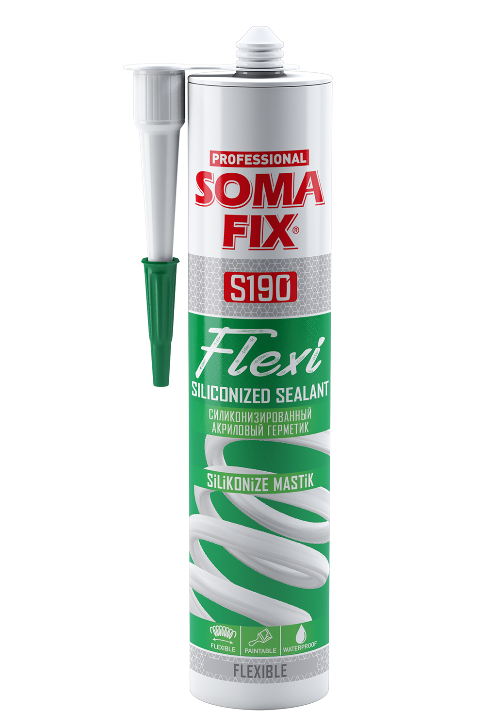 Somafıx Flexi̇ Si̇li̇koni̇ze Masti̇k 390 G– S190 Beyaz