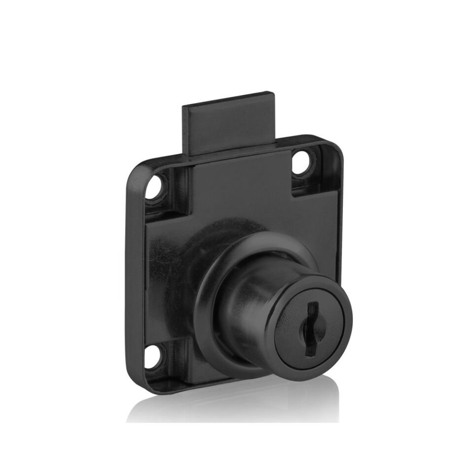Kare Çekmece Kilidi Siyah  Nikel Gövde  22 Mm