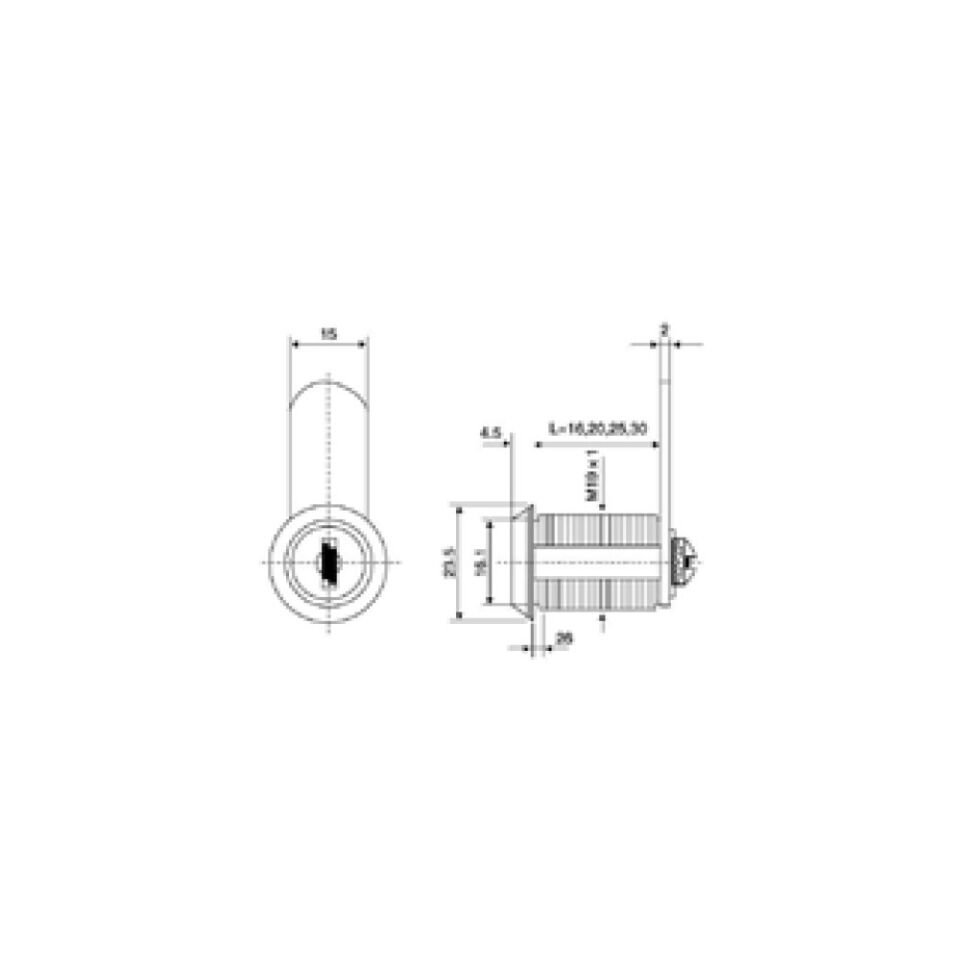 Mandallı Çekmece Kilidi  Zamak 16 Mm